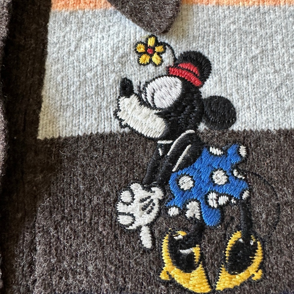 Moussy x Disney Series Mickey Minnie Striped Cropped Cardigan Sweater OS - Picture 5 of 7